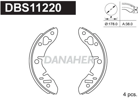 Jeu de mâchoires de frein DANAHER DBS11220