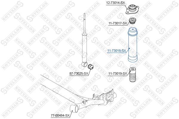 Bouchon de protection/soufflet, amortisseur STELLOX 11-73018-SX