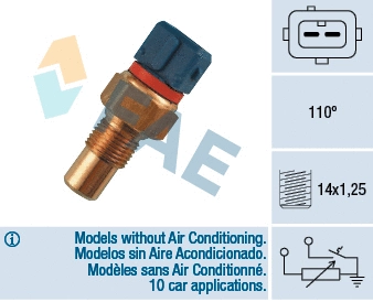 Sonde, température du liquide de refroidissement FAE 34090