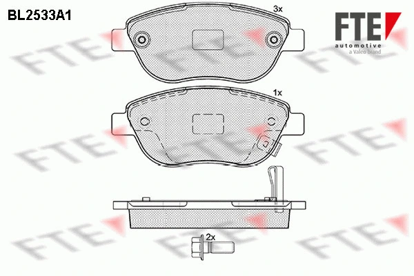 Kit de plaquettes de frein, frein à disque FTE 9010785