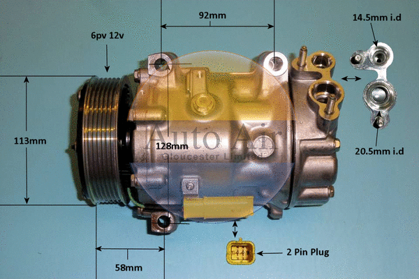 Compresseur, climatisation AUTO AIR GLOUCESTER 14-1864