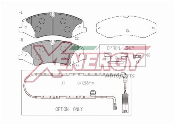 Kit de plaquettes de frein, frein à disque AP XENERGY X41258