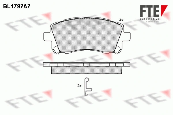 Kit de plaquettes de frein, frein à disque FTE 9010363