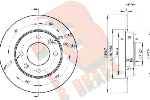 Disque de frein R BRAKE 78RBD24746