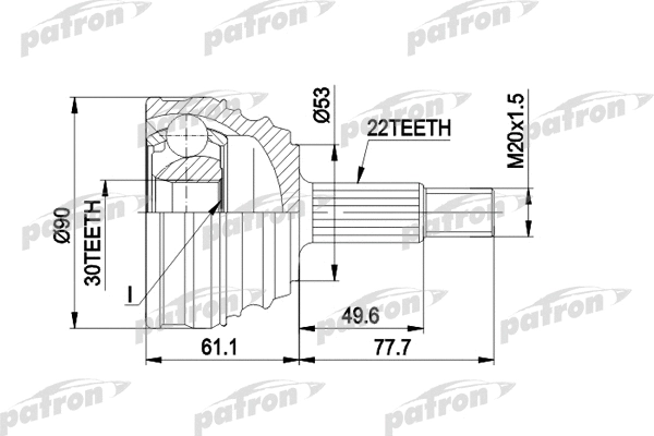 Jeu de joints, arbre de transmission PATRON PCV1009