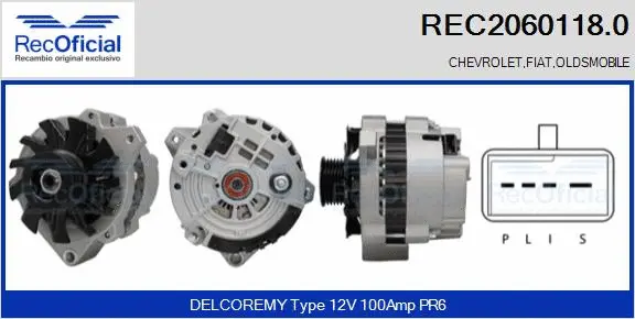 Alternateur RECOFICIAL REC2060118.0