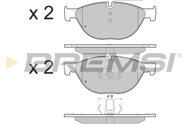 Kit de plaquettes de frein, frein à disque BREMSI BP3451