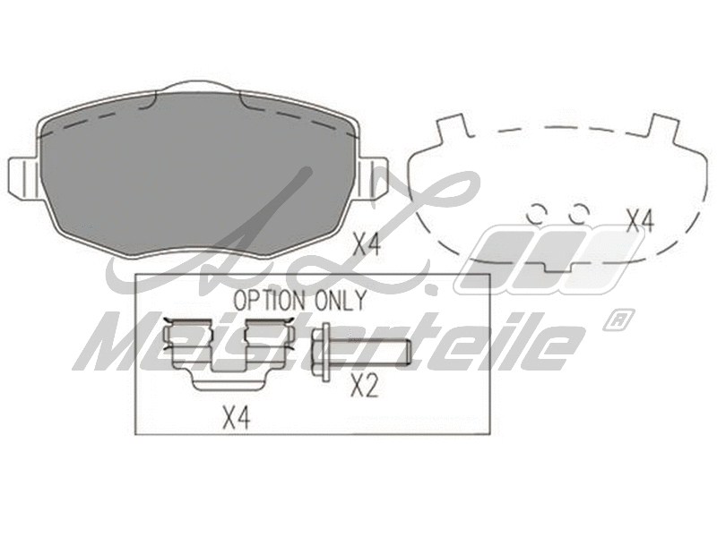 Kit de plaquettes de frein, frein à disque A.Z. Meisterteile AZMT-44-022-2184