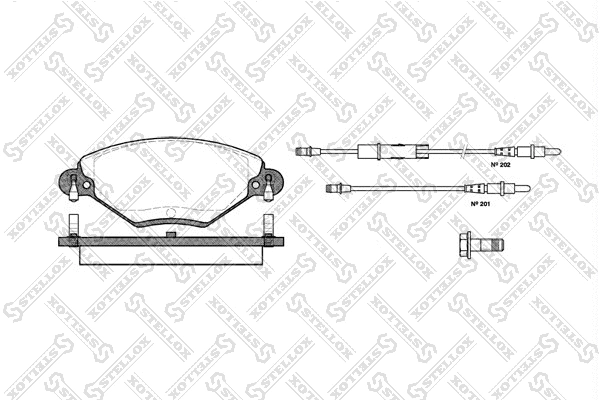 Kit de plaquettes de frein, frein à disque STELLOX 839 004B-SX