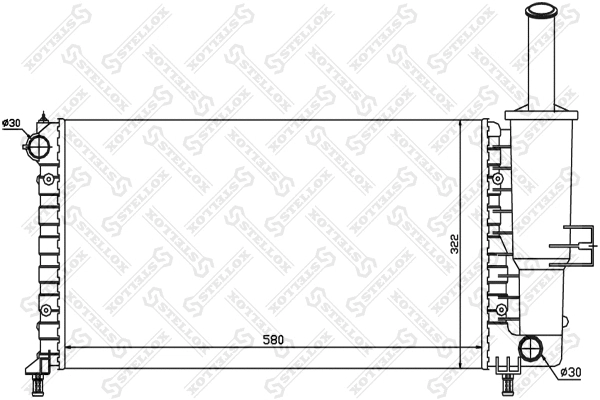 Radiateur, refroidissement du moteur STELLOX 10-25711-SX