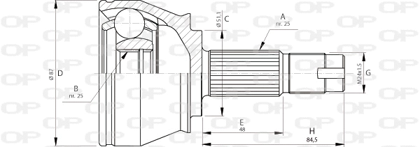 Jeu de joints, arbre de transmission OPEN PARTS CVJ5709.10