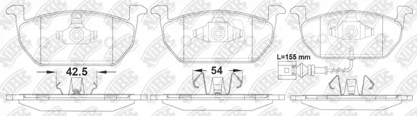 Kit de plaquettes de frein, frein à disque NiBK PN0699W