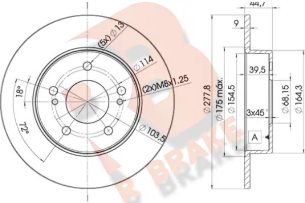 Disque de frein R BRAKE 78RBD25059