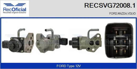 Vanne EGR RECOFICIAL RECSVG72008.1