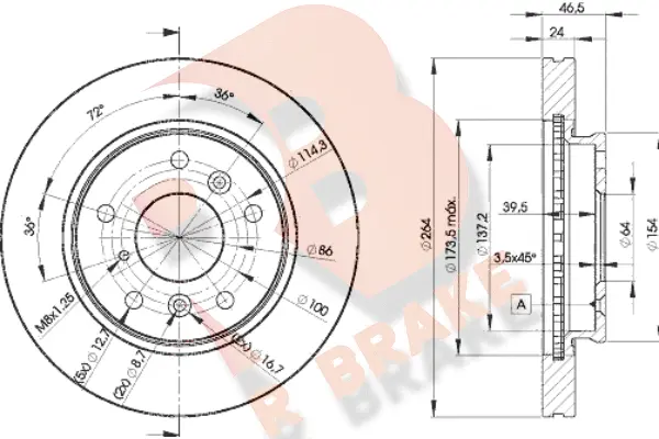 Disque de frein R BRAKE 78RBD23260