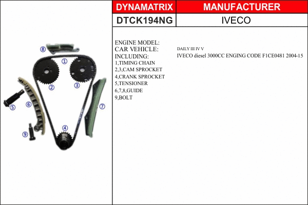 Kit de distribution par chaîne DYNAMATRIX DTCK194NG