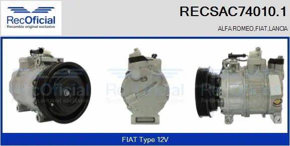 Compresseur, climatisation RECOFICIAL RECSAC74010.1