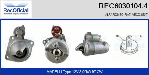 Démarreur RECOFICIAL REC6030104.4