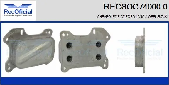 Radiateur d'huile RECOFICIAL RECSOC74000.0