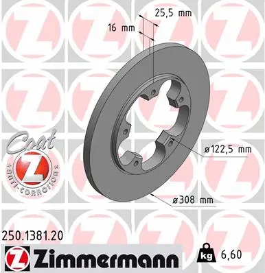 Disque de frein ZIMMERMANN 250.1381.20