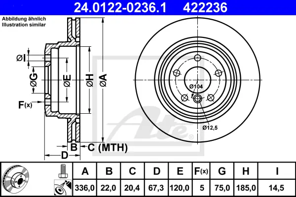 Disque de frein ATE-APAC 24.0122-0236.1