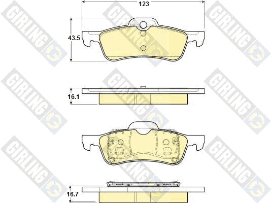 Kit de plaquettes de frein, frein à disque GIRLING 6114772