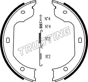 Jeu de mâchoires de frein, frein de stationnement TRUSTING 019.029K