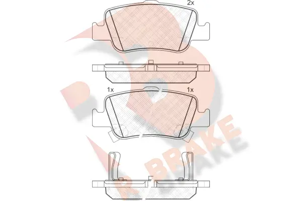 Kit de plaquettes de frein, frein à disque R BRAKE RB1870