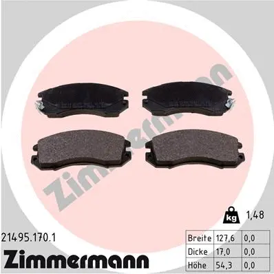 Kit de plaquettes de frein, frein à disque ZIMMERMANN 21495.170.1