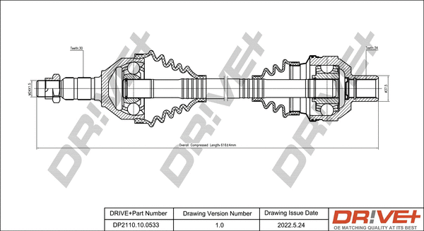 Arbre de transmission Dr!ve+ DP2110.10.0533