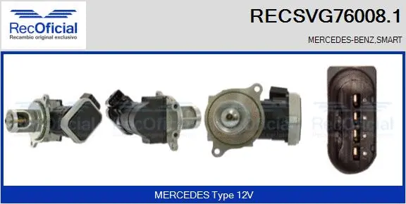 Vanne EGR RECOFICIAL RECSVG76008.1