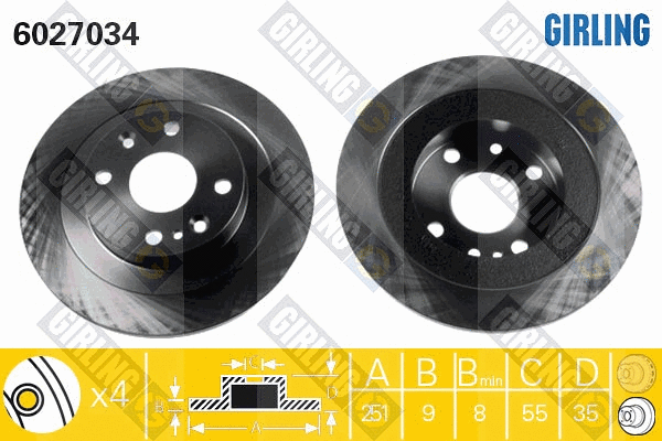 Disque de frein GIRLING 6027034