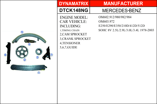 Kit de distribution par chaîne DYNAMATRIX DTCK148NG