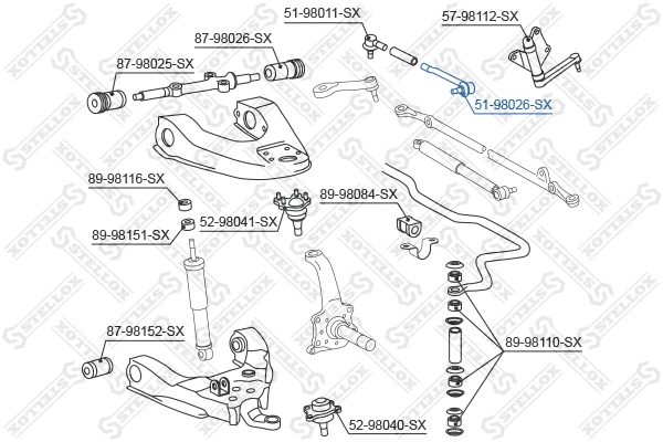 Rotule de barre de connexion STELLOX 51-98026-SX