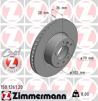Disque de frein ZIMMERMANN 150.1261.20