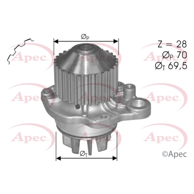 Pompe à eau, refroidissement du moteur APEC AWP1137