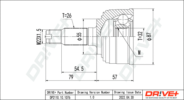 Jeu de joints, arbre de transmission Dr!ve+ DP2110.10.1076
