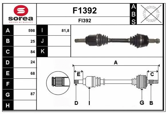 Arbre de transmission SNRA F1392