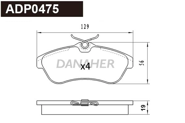Kit de plaquettes de frein, frein à disque DANAHER ADP0475