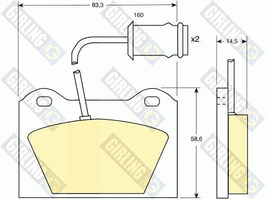 Kit de plaquettes de frein, frein à disque GIRLING 6102532