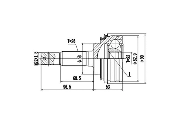 Jeu de joints, arbre de transmission DYNAMATRIX DCV822001