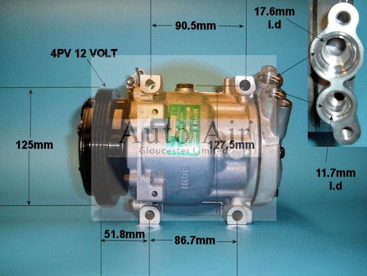 Compresseur, climatisation AUTO AIR GLOUCESTER 14-1201
