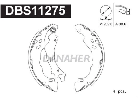 Jeu de mâchoires de frein DANAHER DBS11275