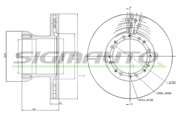 Disque de frein SIGMAUTO DB0256V