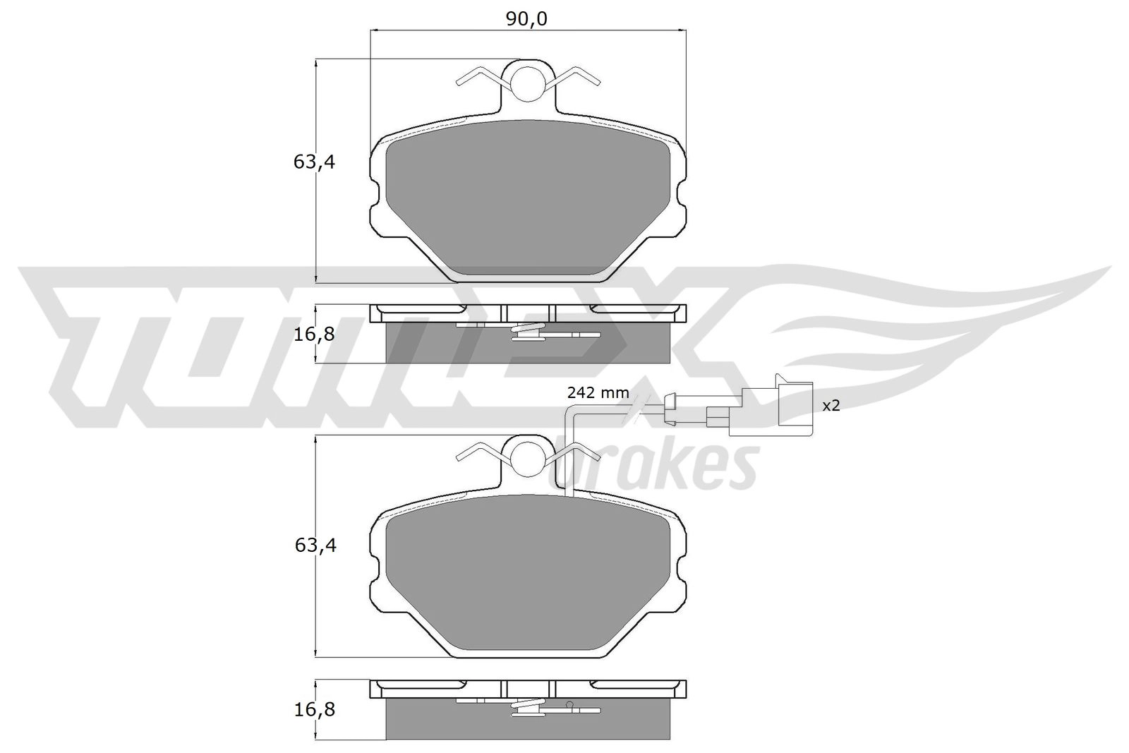 Kit de plaquettes de frein, frein à disque TOMEX Brakes TX 10-392
