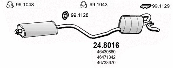 Pot de détente/silencieux arrière ASSO 24.8016