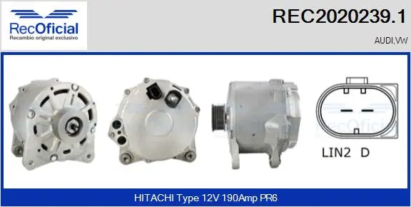 Alternateur RECOFICIAL REC2020239.1