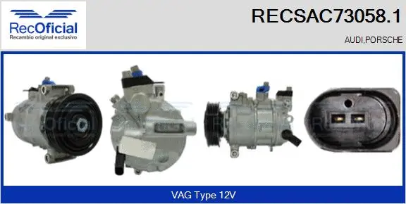 Compresseur, climatisation RECOFICIAL RECSAC73058.1