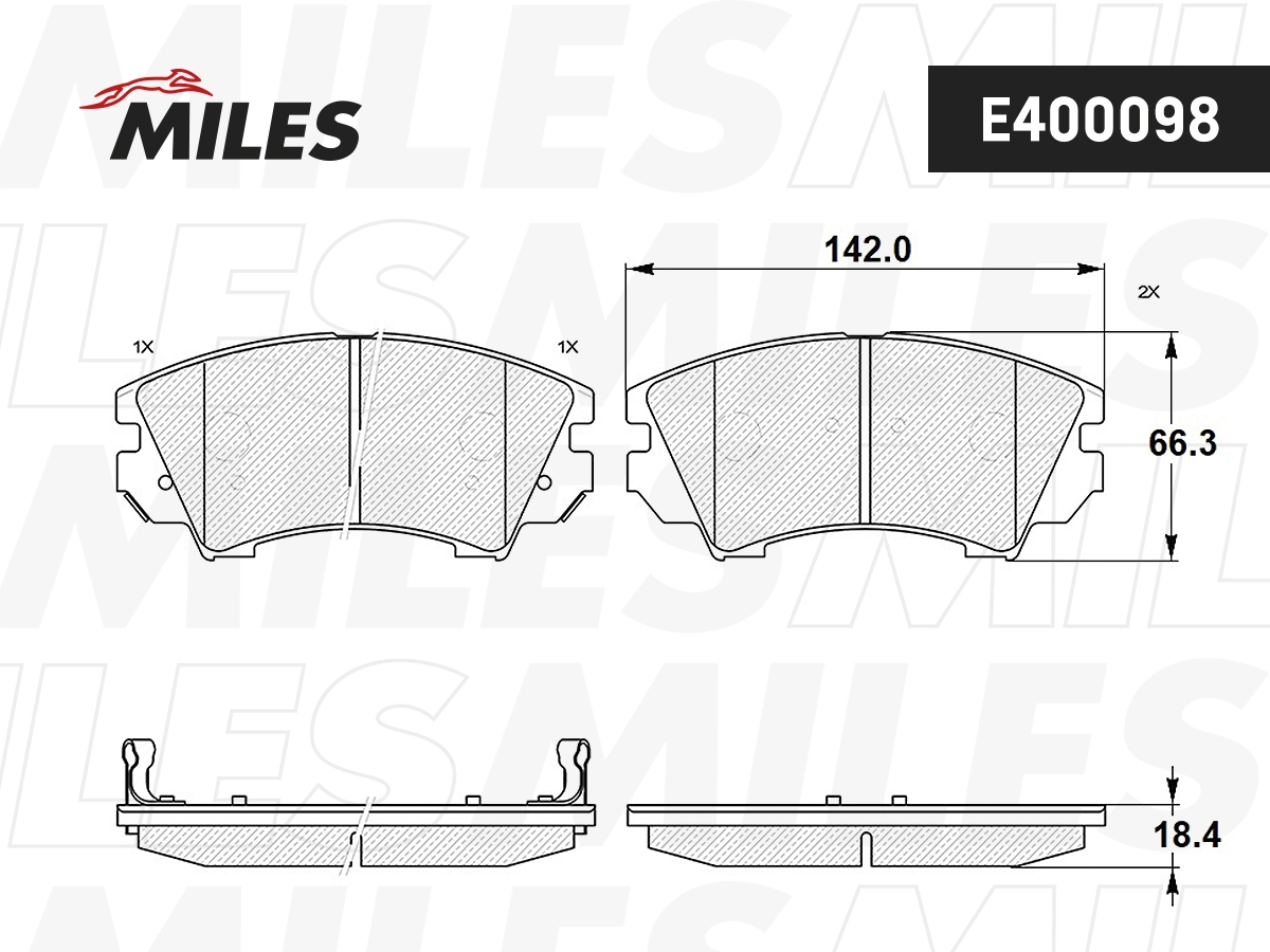 Kit de plaquettes de frein, frein à disque MILES E400098