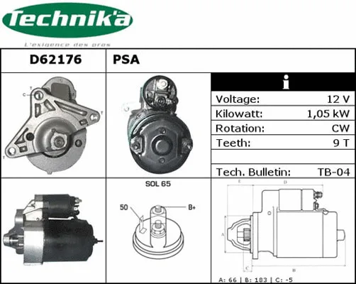 Démarreur Technika D62176